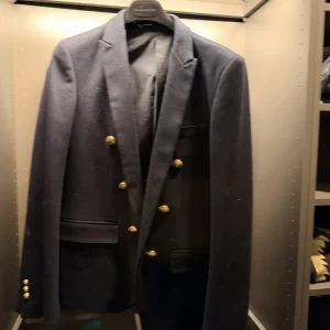 Balmain Navy Double-Breasted Blazer