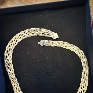Italian Tri-Color Sterling-Silver Necklace