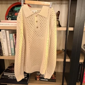 Banana Republic Open-Knit Polo Sweater