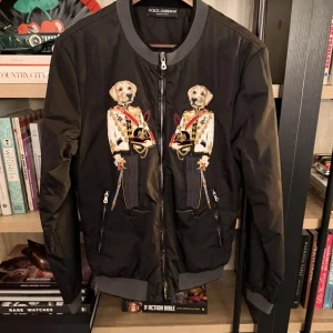 Dolce & Gabbana Embroidered Dog Bomber Jacket