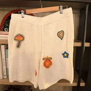 Casablanca Crochet-Patch Knit Shorts
