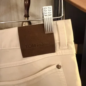Tom Ford Cream Five-Pocket Trousers