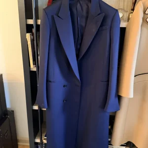 Alexander McQueen Navy Double-Breasted Overcoat