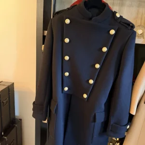 Balmain Black Military Coat