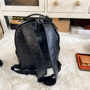 MCM Black Visetos Backpack