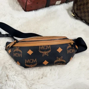 MCM Black and Cognac Belt Bag