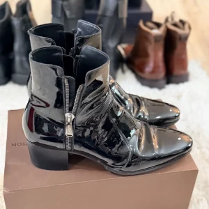 Louis Vuitton Patent-Leather Ankle Boots