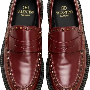 Rockstud Leather Penny Loafers