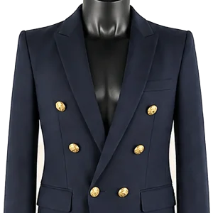 Navy Double-Breasted Blazer